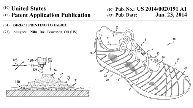 NIKE社の米国特許出願