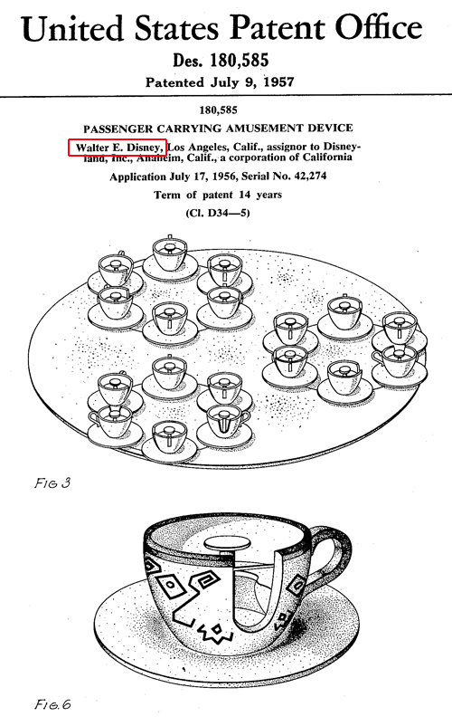 『マッド・ティーパーティー』のデザイン特許